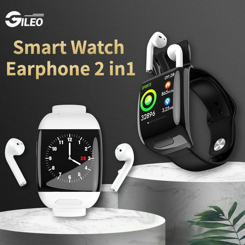 GILEO Smart Watch Earbuds Earphone 2in1 Woman Man Fitness Bracelet Heart Rate Tracker Sports Waterproof Smartwatch
GILEO Smart Watch Earbuds Earphone 2in1 Woman Man Fitness Bracelet Heart Rate Tracker Sports Waterproof Smartwatch