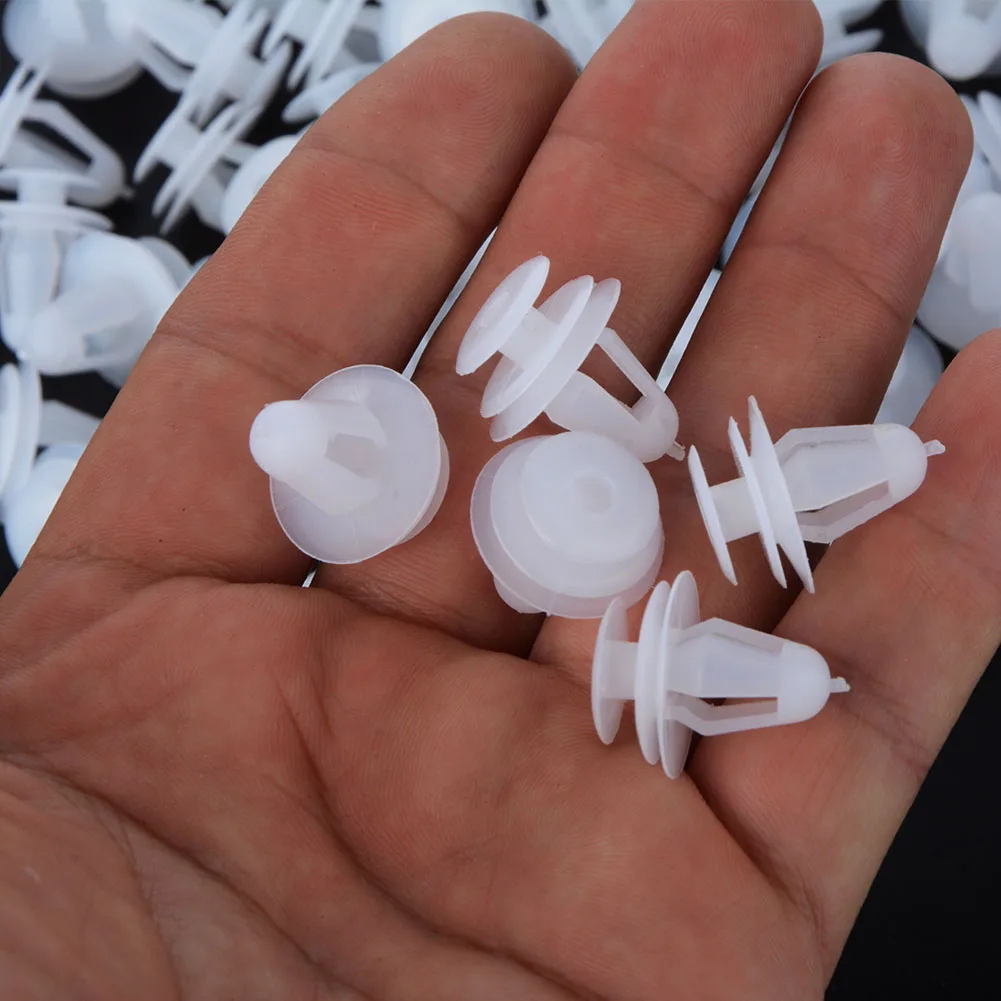 Durable Practical Automotive Bumper clips 9mm Fastener Fender Plastic Push Trunk White 100Pcs Accessories Auto
Durable Practical Automotive Bumper clips 9mm Fastener Fender Plastic Push Trunk White 100Pcs Accessories Auto