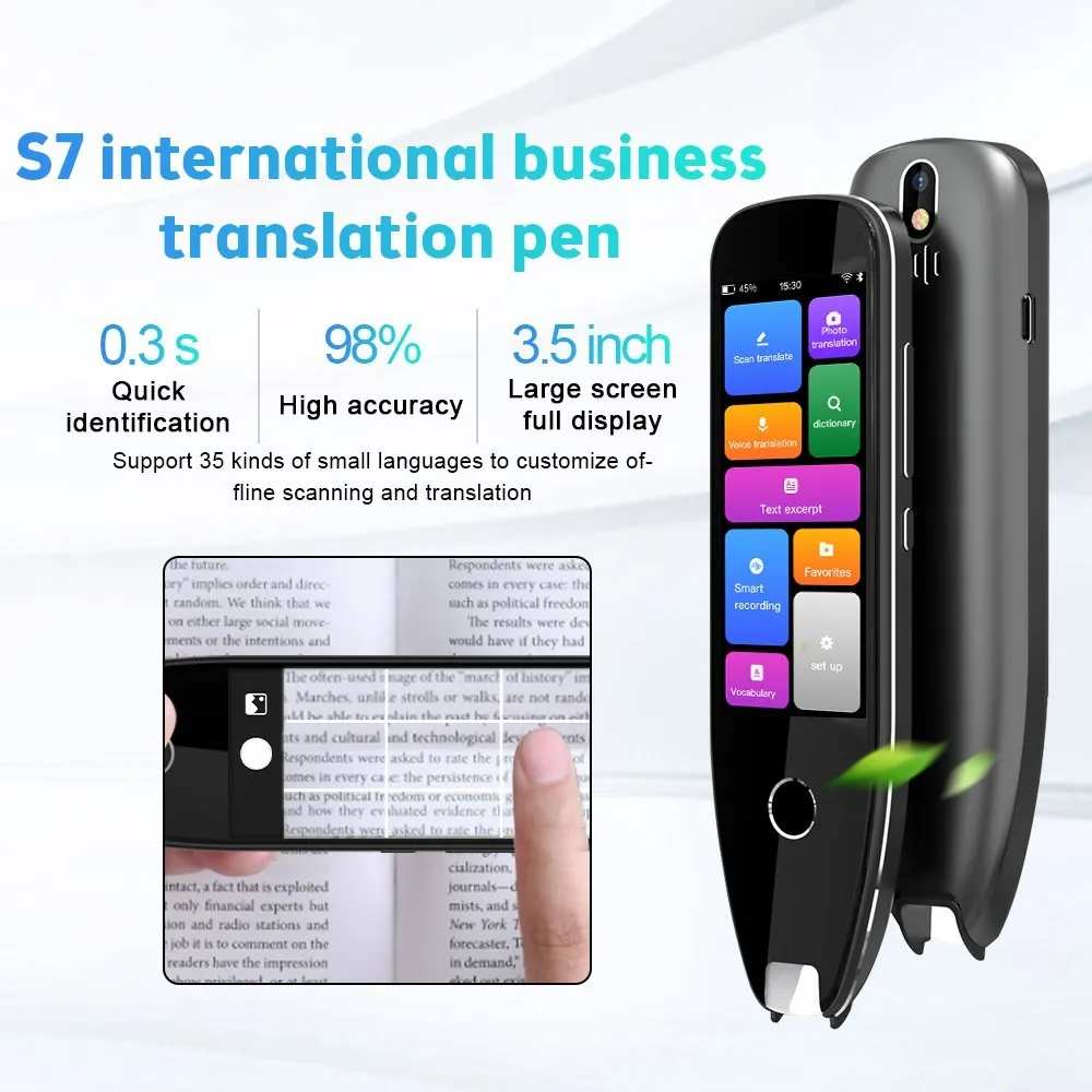 Smart Voice Scan Translator Pen Multifunction Offline Scanning Translation Real Time Language Translator Business Travel Abroad
Smart Voice Scan Translator Pen Multifunction Offline Scanning Translation Real Time Language Translator Business Travel Abroad
