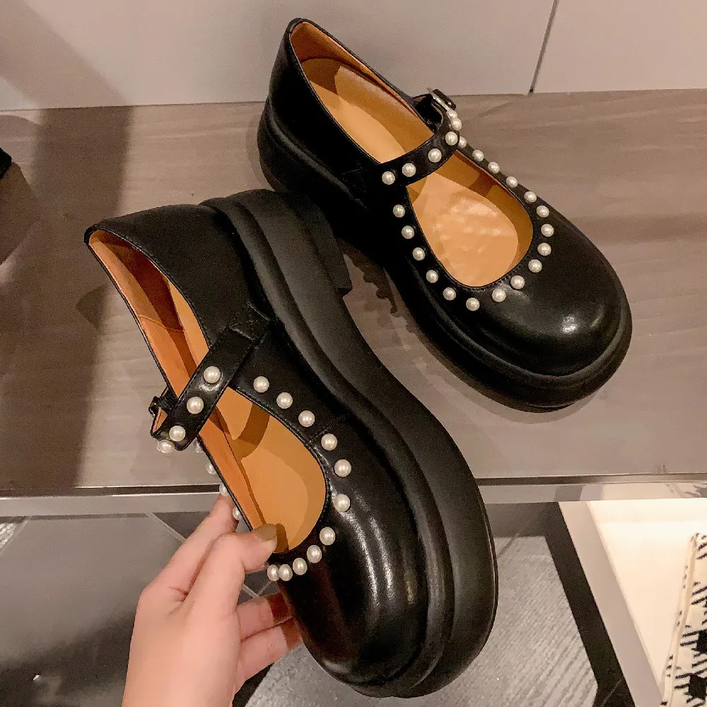 Туфли женские из натуральной кожи, толстая подошва, плоская подошва, Туфли Мэри Джейн, мягкая удобная повседневная обувь для увеличения рос... 
Туфли женские из натуральной кожи, толстая подошва, плоская подошва, Туфли Мэри Джейн, мягкая удобная повседневная обувь для увеличения рос...