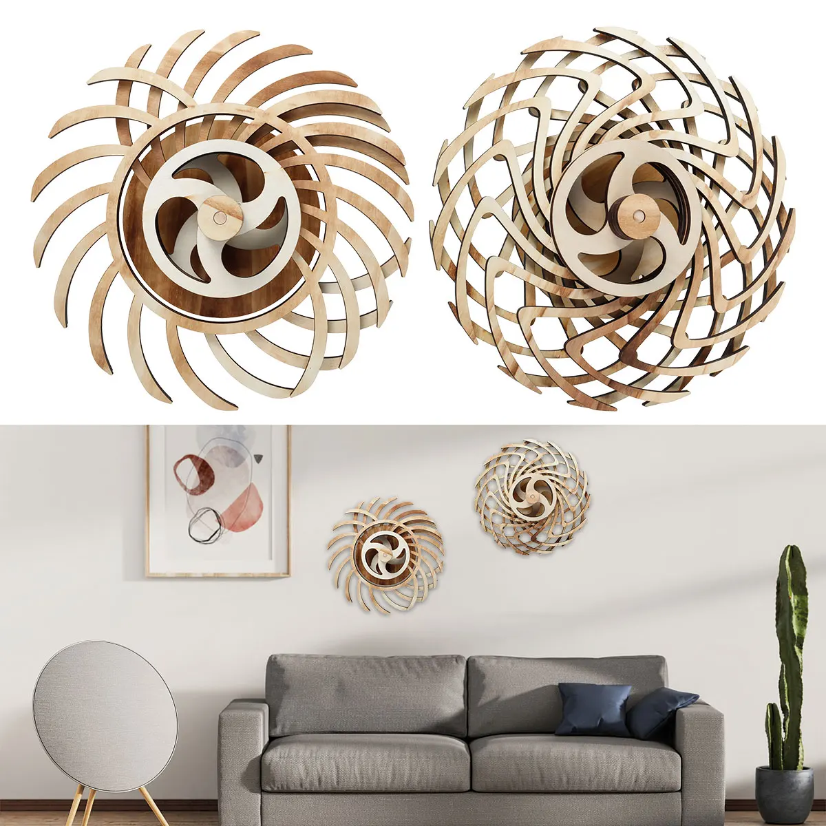3D Rotating Energy Sculpture Wooden Geometric Pattern Windmill Wall Art Decorative Personalized Rotating Sculpture Ornaments
3D Rotating Energy Sculpture Wooden Geometric Pattern Windmill Wall Art Decorative Personalized Rotating Sculpture Ornaments
