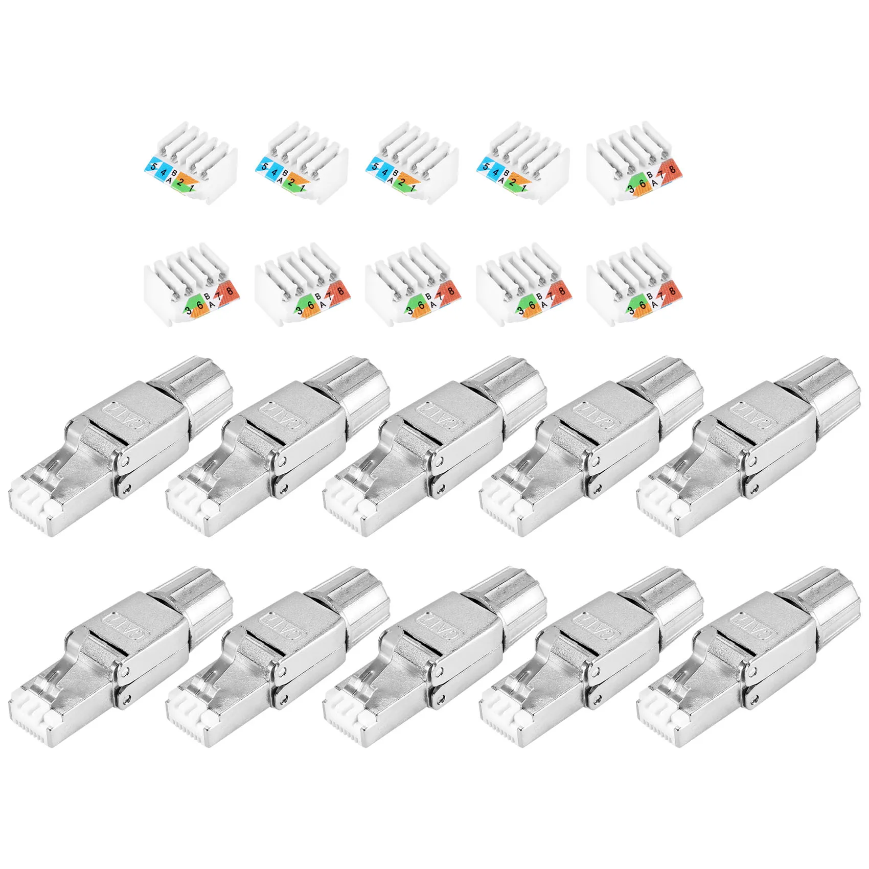 Коннекторы RJ45 Cat7, многоразовые экранированные разъемы для разъемов Ethernet, подключение к Интернету, быстрая установка на месте
Коннекторы RJ45 Cat7, многоразовые экранированные разъемы для разъемов Ethernet, подключение к Интернету, быстрая установка на месте