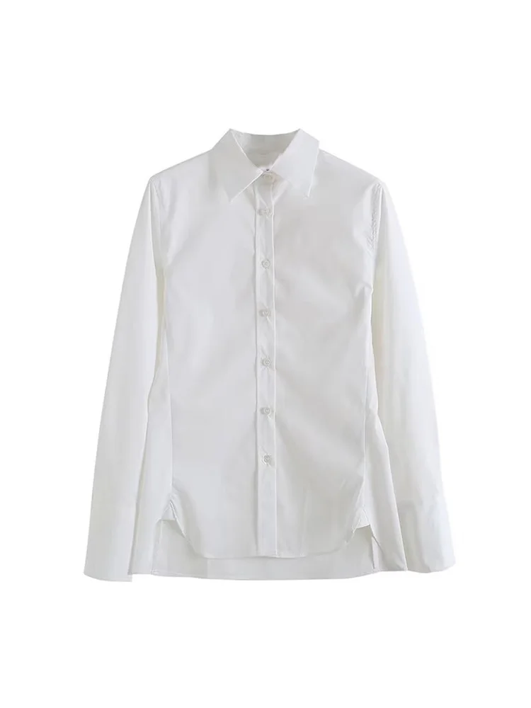 Женская Свободная блузка из поплина BM & MD & ZA, винтажная рубашка с отложным воротником и длинным рукавом, на пуговицах, 2022
Женская Свободная блузка из поплина BM & MD & ZA, винтажная рубашка с отложным воротником и длинным рукавом, на пуговицах, 2022