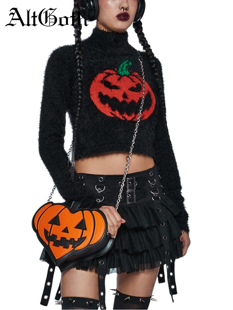 AltGoth Halloween Gothic Pumpkin Sweater Women Y2k Harajuku Streetwear Emo Alt Grunge Long Sleeve O-neck Knitted Pullover Female
AltGoth Halloween Gothic Pumpkin Sweater Women Y2k Harajuku Streetwear Emo Alt Grunge Long Sleeve O-neck Knitted Pullover Female