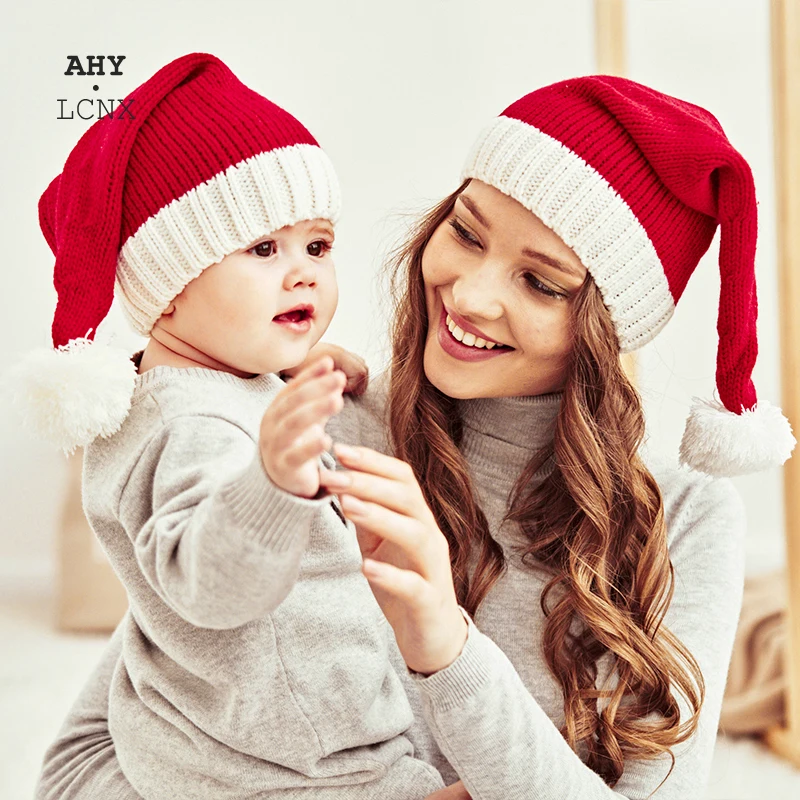 Mother Kids Christmas Knitted Hat Cute Red White Knit Hats For Boy Girl Pom Pom Baby Winter Warm Caps Children Women Beanie Hat
Mother Kids Christmas Knitted Hat Cute Red White Knit Hats For Boy Girl Pom Pom Baby Winter Warm Caps Children Women Beanie Hat