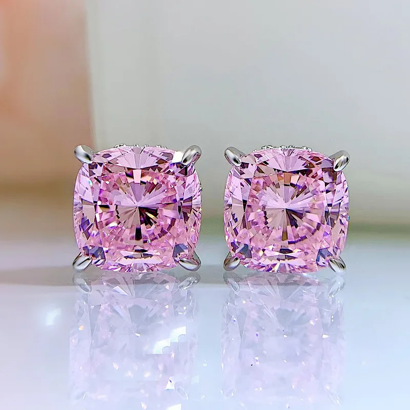 2022 New 925 Sterling Silver 10mm Pink Square Cushion Cut Cubic Zirconia Stud Earrings Fine Jewelry
2022 New 925 Sterling Silver 10mm Pink Square Cushion Cut Cubic Zirconia Stud Earrings Fine Jewelry