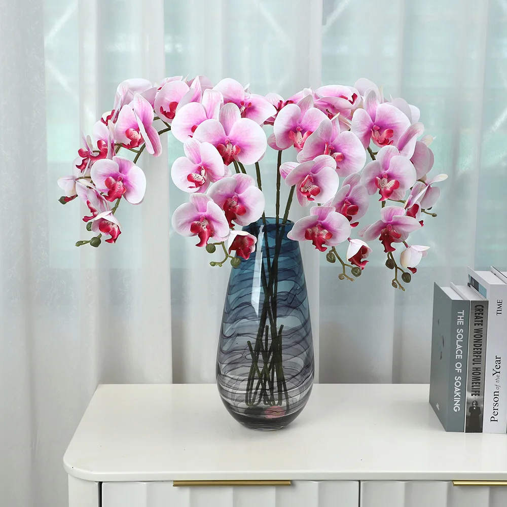 Luxury 9 Heads Large Real touch orchid fake flowers for Home table decoration flores Christmas indie room decor
Luxury 9 Heads Large Real touch orchid fake flowers for Home table decoration flores Christmas indie room decor
