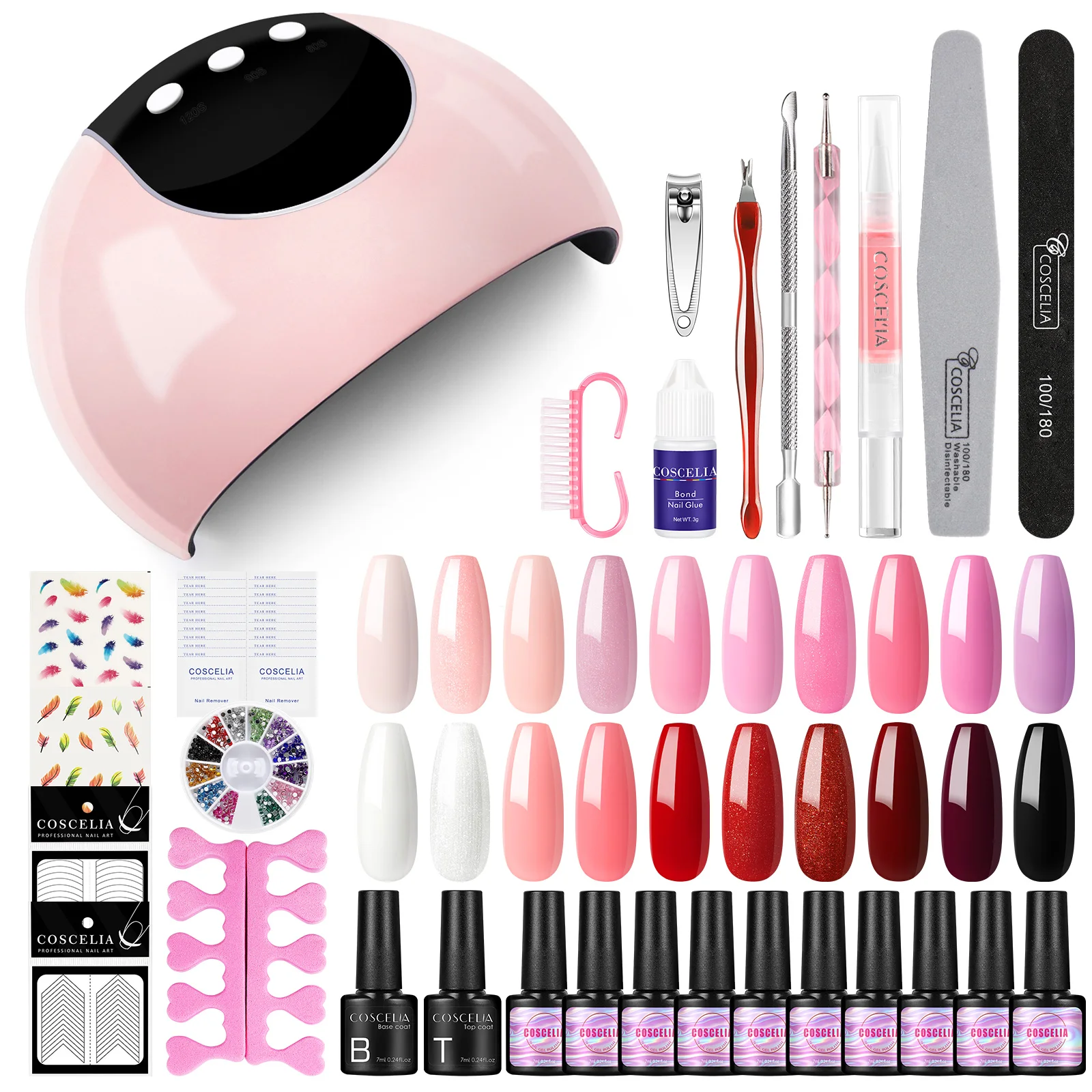 COSCELIA Nail Set UV LED Lamp Dryer Electric Nail Drill Machine Top Base Coat Nail Gel Polish Kit Soak Off Manicure Kit Nail Art
COSCELIA Nail Set UV LED Lamp Dryer Electric Nail Drill Machine Top Base Coat Nail Gel Polish Kit Soak Off Manicure Kit Nail Art
