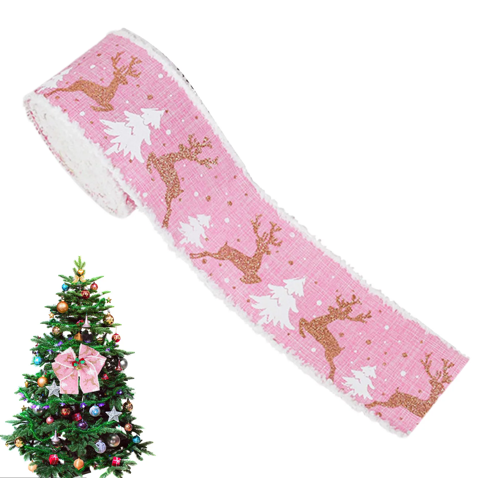 Christmas Deer Theme Burlap Rolls Wired Edge Ribbons Gifts Wrapped Trim Roll for DIY Christmas Wreath Bows Crafts Decoration
Christmas Deer Theme Burlap Rolls Wired Edge Ribbons Gifts Wrapped Trim Roll for DIY Christmas Wreath Bows Crafts Decoration