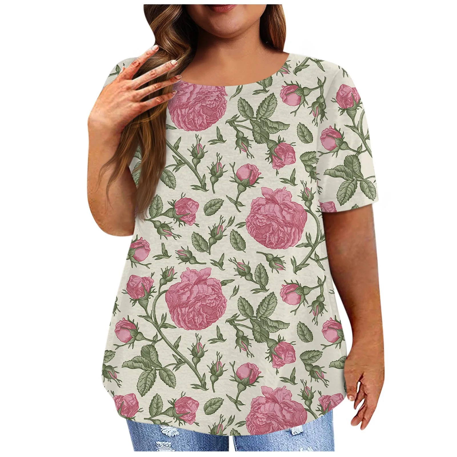 Women'S Vintage Print Pleated Short Sleeve Casual T-Shirt Top Plus Size Pullover Basic Top Top Women Fashion Woman Blouse 2023
Women'S Vintage Print Pleated Short Sleeve Casual T-Shirt Top Plus Size Pullover Basic Top Top Women Fashion Woman Blouse 2023