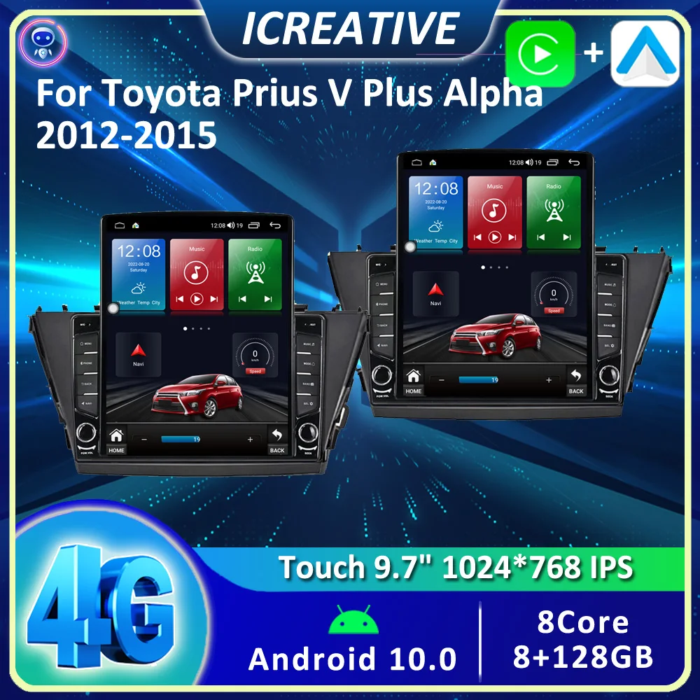 Tesla Screen 4G Carplay Autoradio For Toyota Prius V Plus Alpha 2012-2015 LHD RHD 2 Din 9.7" Car Multimedia Player GPS Android
Tesla Screen 4G Carplay Autoradio For Toyota Prius V Plus Alpha 2012-2015 LHD RHD 2 Din 9.7" Car Multimedia Player GPS Android