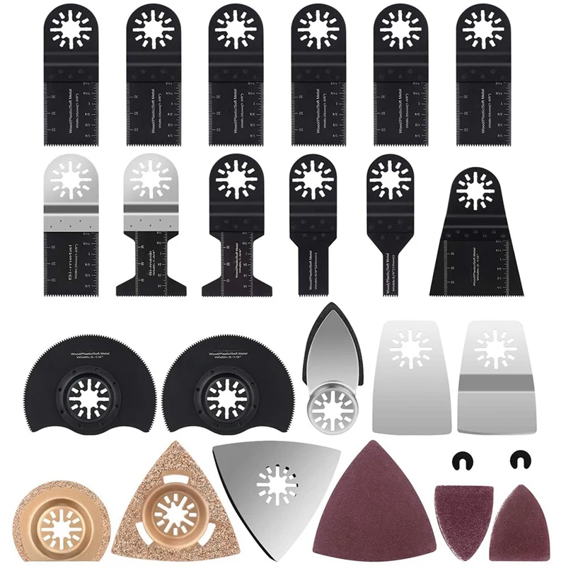 Saw Blade Kit, 105-Piece Saw Blade Oscillating Accessory Set, Multifunctional Tool Accessory Set for Fein Multimaster 
Saw Blade Kit, 105-Piece Saw Blade Oscillating Accessory Set, Multifunctional Tool Accessory Set for Fein Multimaster