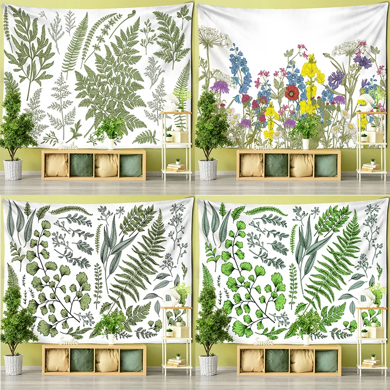 

Customizable Plant Flower Tapestry Wall Hanging Natural Psychedelic Landscape Style Aesthetic Room Home Furnishing