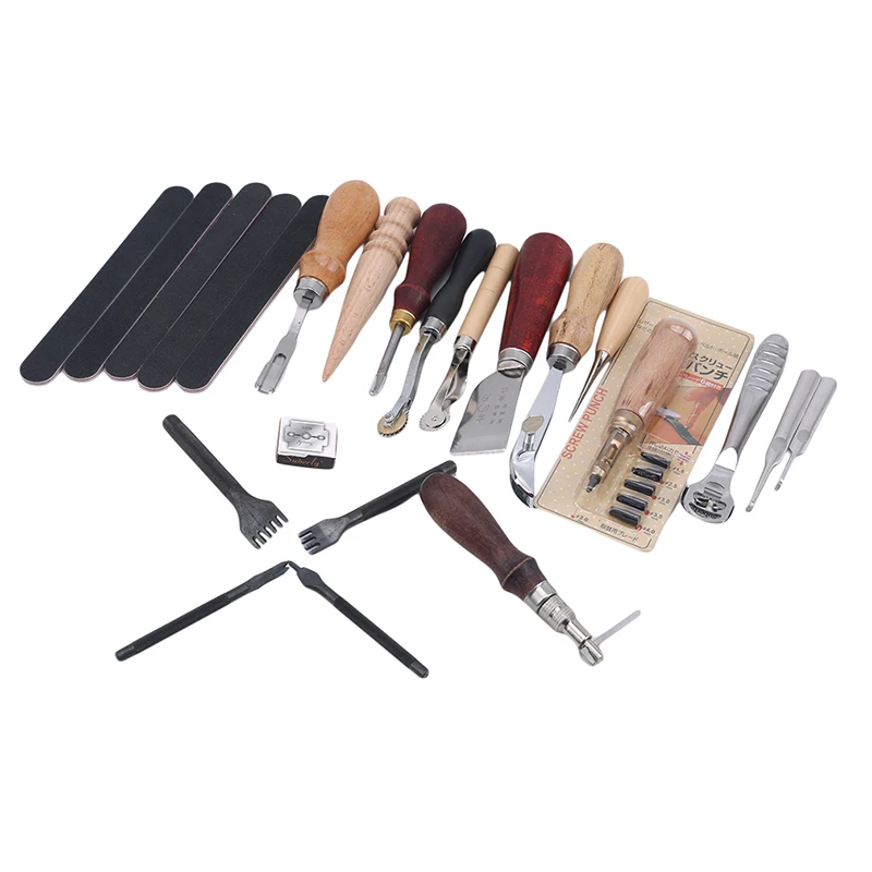 DIY Leather Art Tools Quality Leather Tool Set Handmade Leather Goods Hand-stitched Set -shaped Leather Art Tools 21pcs
DIY Leather Art Tools Quality Leather Tool Set Handmade Leather Goods Hand-stitched Set -shaped Leather Art Tools 21pcs