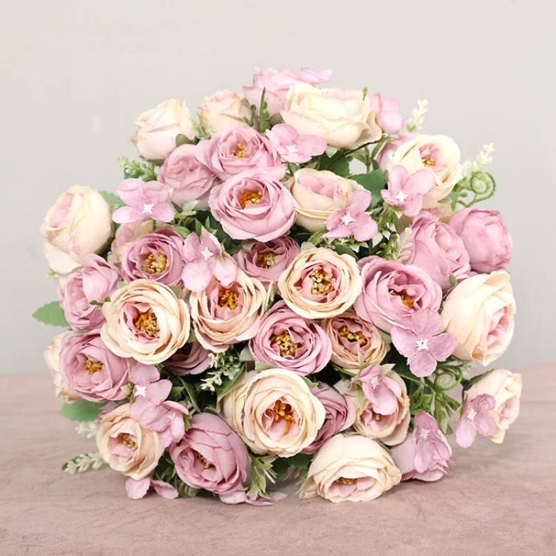 

Deokey 10 Heads Rose Bridal Bouquet DIY Wedding Floral home decoration Christmas Valentine's day bouquet