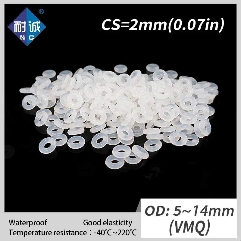 10PCS/lot Silicone rubber oring VMQ CS2mm OD5/5.5/6/6.5/7/7.5/8/8.5/9/9.5/10/10.5/11/11.5/12/12.5/13/14mm Gasket Silicone O-ring
10PCS/lot Silicone rubber oring VMQ CS2mm OD5/5.5/6/6.5/7/7.5/8/8.5/9/9.5/10/10.5/11/11.5/12/12.5/13/14mm Gasket Silicone O-ring