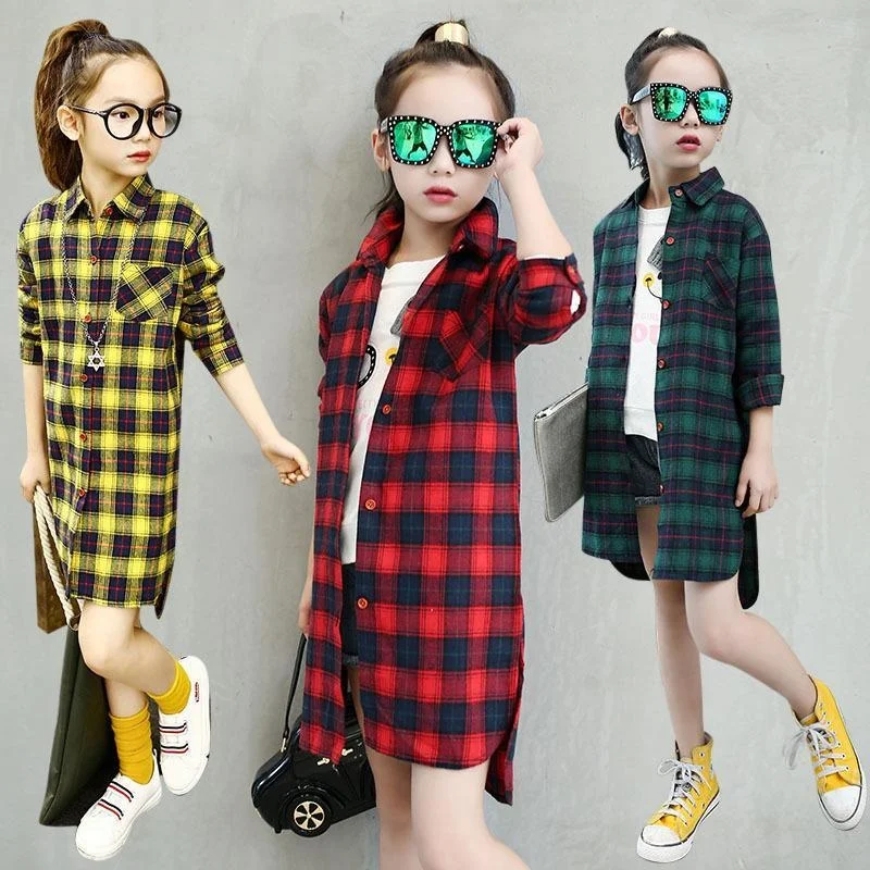 5-16T Autumn Girls Long Plaid Shirt Girls Clothes Teenage School Girl Shirts for Girls Blouse Children Plaid Blouse Kids Clothes
5-16T Autumn Girls Long Plaid Shirt Girls Clothes Teenage School Girl Shirts for Girls Blouse Children Plaid Blouse Kids Clothes