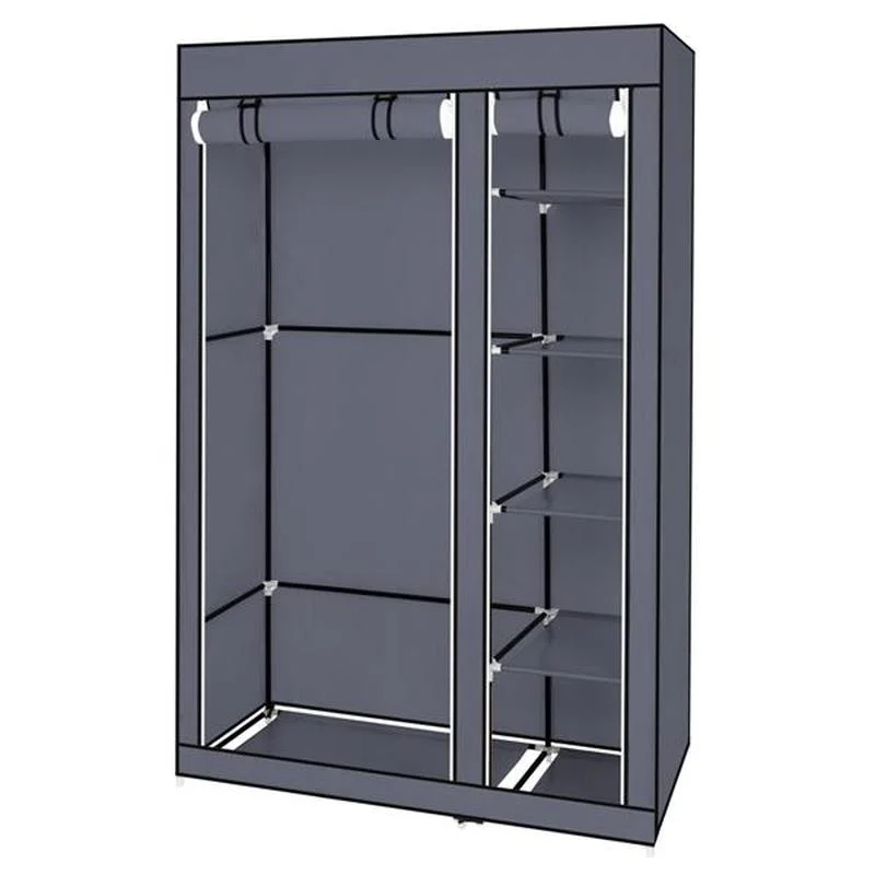67" Portable Clothes Closet Wardrobe with Non-woven Fabric and Hanging Rod Quick and Easy To Assemble Gray
67" Portable Clothes Closet Wardrobe with Non-woven Fabric and Hanging Rod Quick and Easy To Assemble Gray