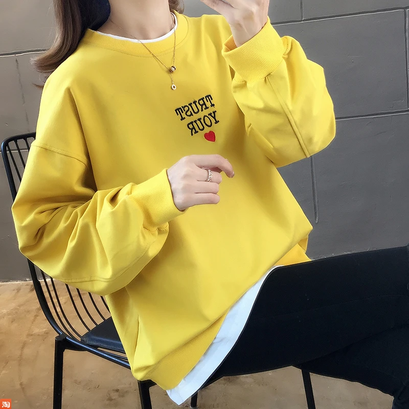 DUOFAN 2022 Women's Spring Autumn O Neck Letter Embroidery Fake Two Piece Sets Pullover Hoodies Straight Patchwork Sweatshirts
DUOFAN 2022 Women's Spring Autumn O Neck Letter Embroidery Fake Two Piece Sets Pullover Hoodies Straight Patchwork Sweatshirts