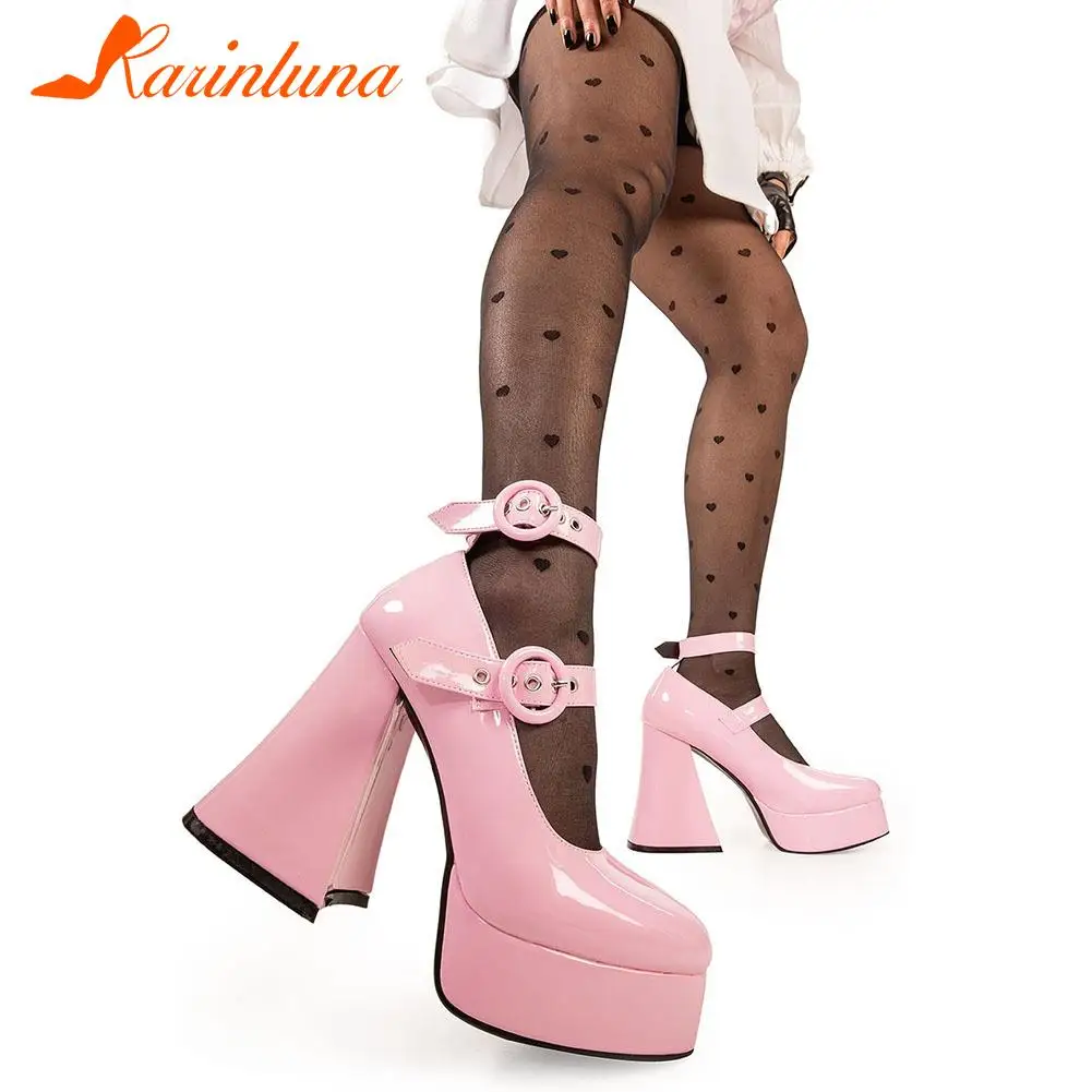 Popular New Square High Heels Platform Buckle Strap Spring Autumn Women Pumps Pink Elegant Sweet Lady Shoes Blue Big Size 35-43
Popular New Square High Heels Platform Buckle Strap Spring Autumn Women Pumps Pink Elegant Sweet Lady Shoes Blue Big Size 35-43