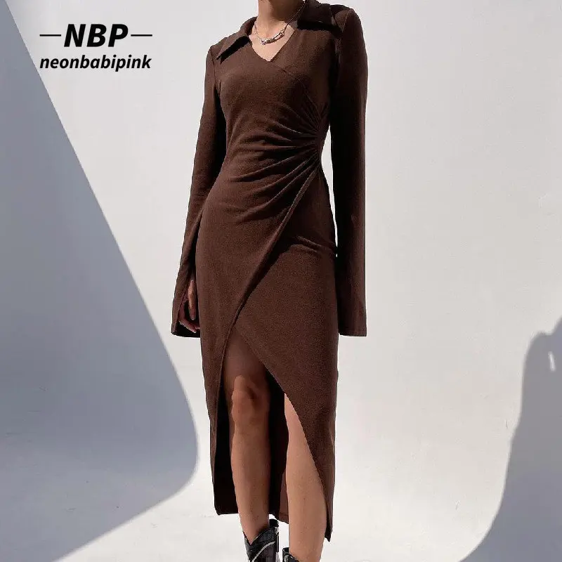 NEONBABIPINK Brown Asymmetrical Dresses for Women Sexy Fall Outfits Going Out V Neck Long Sleeve Split Dress N33-CC29
NEONBABIPINK Brown Asymmetrical Dresses for Women Sexy Fall Outfits Going Out V Neck Long Sleeve Split Dress N33-CC29