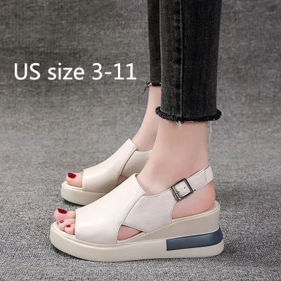 Women's sandals summer wedges solid color open toe high heels casual women's shoes buckle belt fashion women's slippers Mujer 42
Women's sandals summer wedges solid color open toe high heels casual women's shoes buckle belt fashion women's slippers Mujer 42
