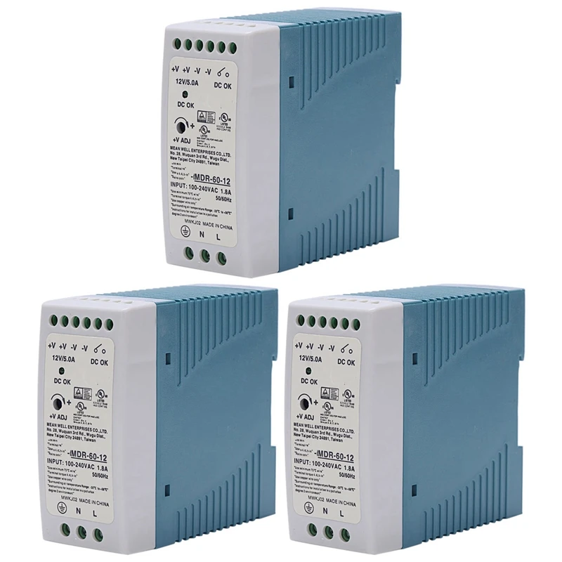 3x MDR-60 12V 60W источник питания на Din-рейку, регулятор напряжения переменного и постоянного тока, источник питания 110V 220V
3x MDR-60 12V 60W источник питания на Din-рейку, регулятор напряжения переменного и постоянного тока, источник питания 110V 220V