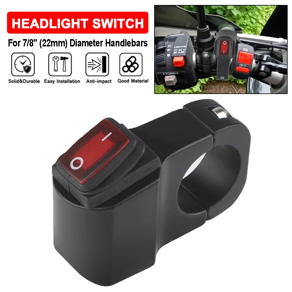 12V Motorcycle Headlight ON/OFF Switch 7/8'' 22mm Handlebar Scooter ATV Aluminum Alloy 2-Wire Light Water Resistant Switchs
12V Motorcycle Headlight ON/OFF Switch 7/8'' 22mm Handlebar Scooter ATV Aluminum Alloy 2-Wire Light Water Resistant Switchs