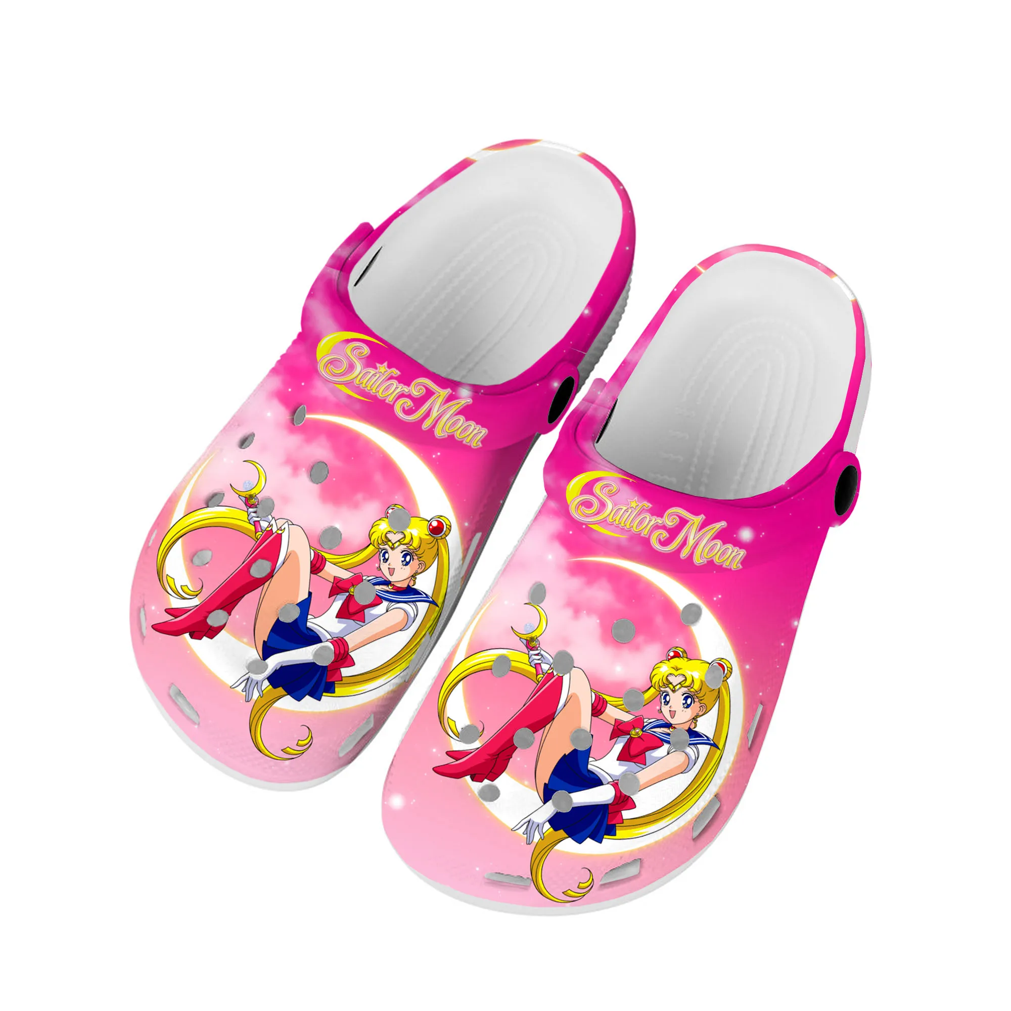 

Аниме Мун японская манга мультфильм матрос домашние Сабо пользовательская обувь для воды Мужская Женская подростковая обувь садовые Туфли-сабо пляжные тапочки с дырками
