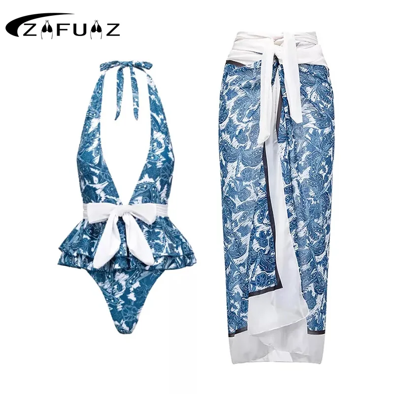 Ruffle Swimsuits 2023 Woman One Piece Backless Women Luxury Bikini Skirt Cover Up Summer Deep V Print Swimwear Beachwear Dress
Ruffle Swimsuits 2023 Woman One Piece Backless Women Luxury Bikini Skirt Cover Up Summer Deep V Print Swimwear Beachwear Dress