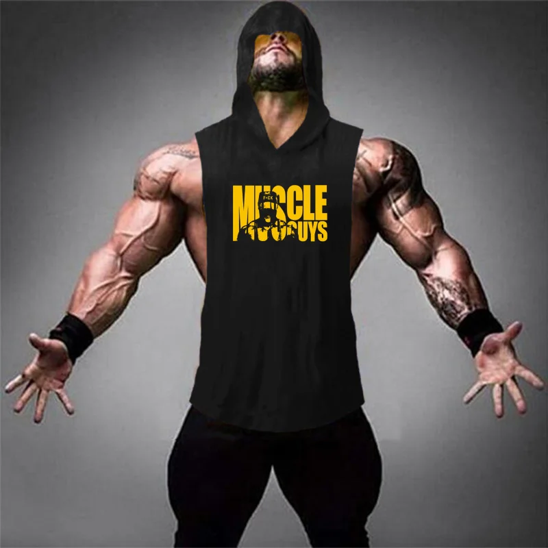 Muscle Guys Bodybuilding Stringer Tank Top Mens Gym hooded Clothing Fitness Sleeveless Hoodie Vest Cotton Singlets Tankops
Muscle Guys Bodybuilding Stringer Tank Top Mens Gym hooded Clothing Fitness Sleeveless Hoodie Vest Cotton Singlets Tankops
