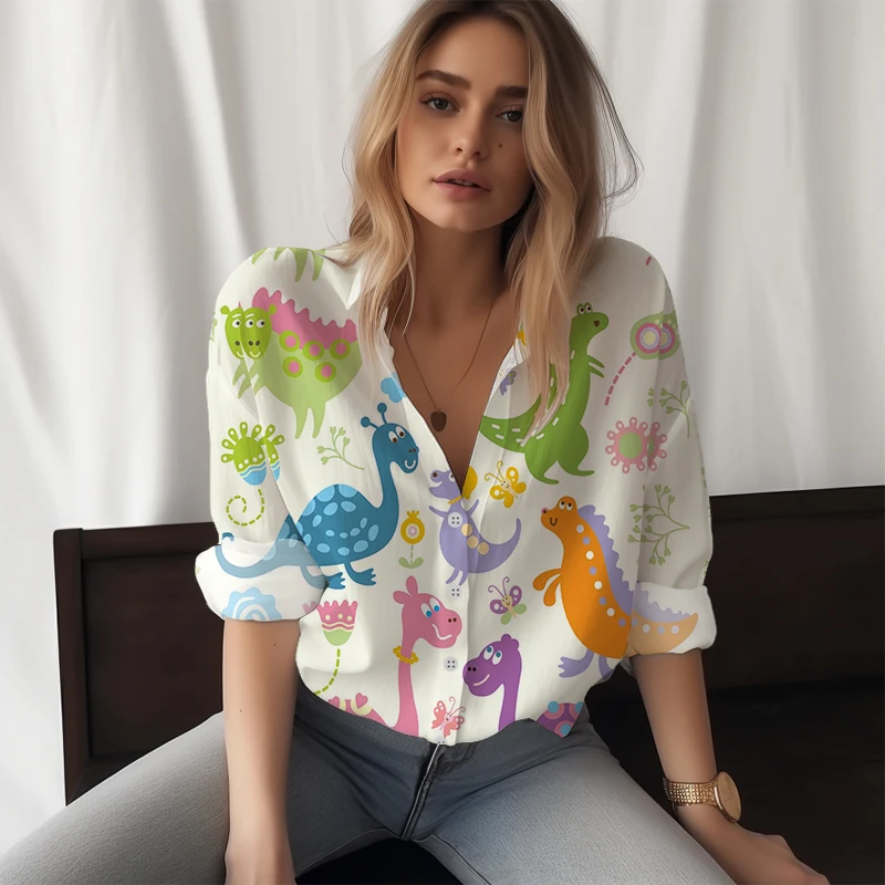 Cute Dinosaur 3D Printed Women's Shirt Children's Fun Style Women's Shirt Trend Women's Shirt Spring Autumn New Women's Shirt
Cute Dinosaur 3D Printed Women's Shirt Children's Fun Style Women's Shirt Trend Women's Shirt Spring Autumn New Women's Shirt