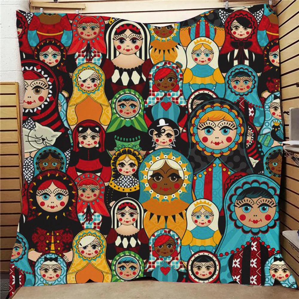 Cozy Soft Blankets for Beds Cute Matryoshka Art Printed Sofa Nap Cover Blanket Russian Doll Portable Quilt for Kids Manta
Cozy Soft Blankets for Beds Cute Matryoshka Art Printed Sofa Nap Cover Blanket Russian Doll Portable Quilt for Kids Manta
