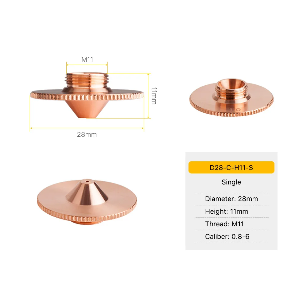 1/10 шт., волоконное лазерное режущее сопло Conusmables D28 H15 M11, тип выпуклости, двойной хромированный слой, калибр 0,8-6,0 мм для головки Precitec
1/10 шт., волоконное лазерное режущее сопло Conusmables D28 H15 M11, тип выпуклости, двойной хромированный слой, калибр 0,8-6,0 мм для головки Precitec