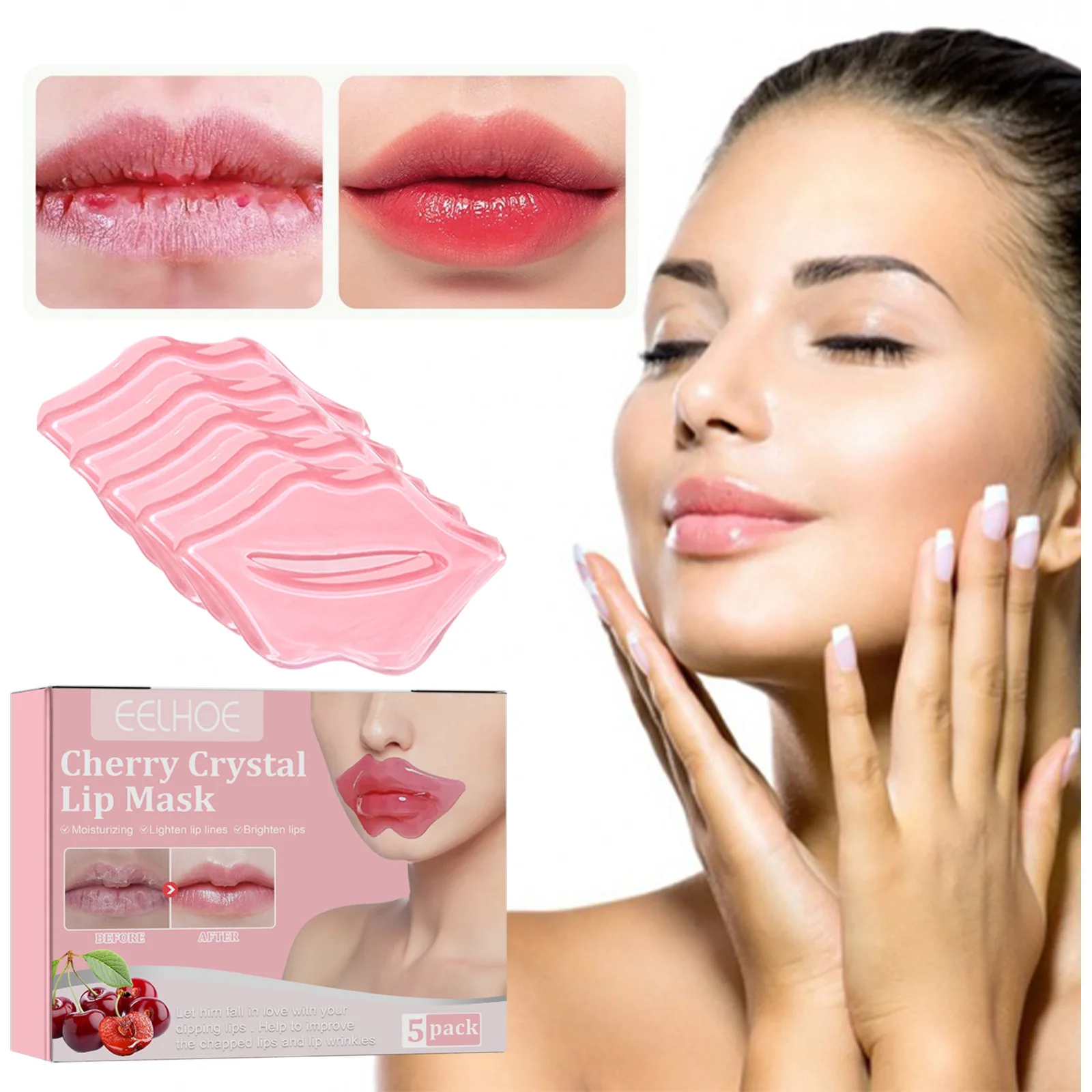 5Pcs Cherry Crystal Pink Lip Mask Moisturizing Exfoliating Lightening Makeup Dead Skin Fine Line Remove Polished Lips Patches
5Pcs Cherry Crystal Pink Lip Mask Moisturizing Exfoliating Lightening Makeup Dead Skin Fine Line Remove Polished Lips Patches