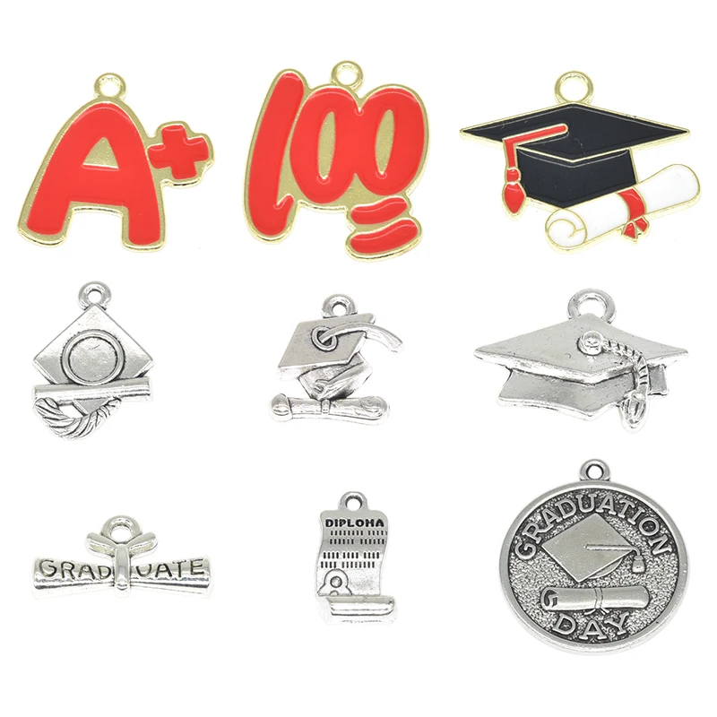 9pcs Mixed Graduation Charms College School Graduation Grad Cap with Diploma Pendants For DIY Bracelet Necklace Jewelry Making
9pcs Mixed Graduation Charms College School Graduation Grad Cap with Diploma Pendants For DIY Bracelet Necklace Jewelry Making