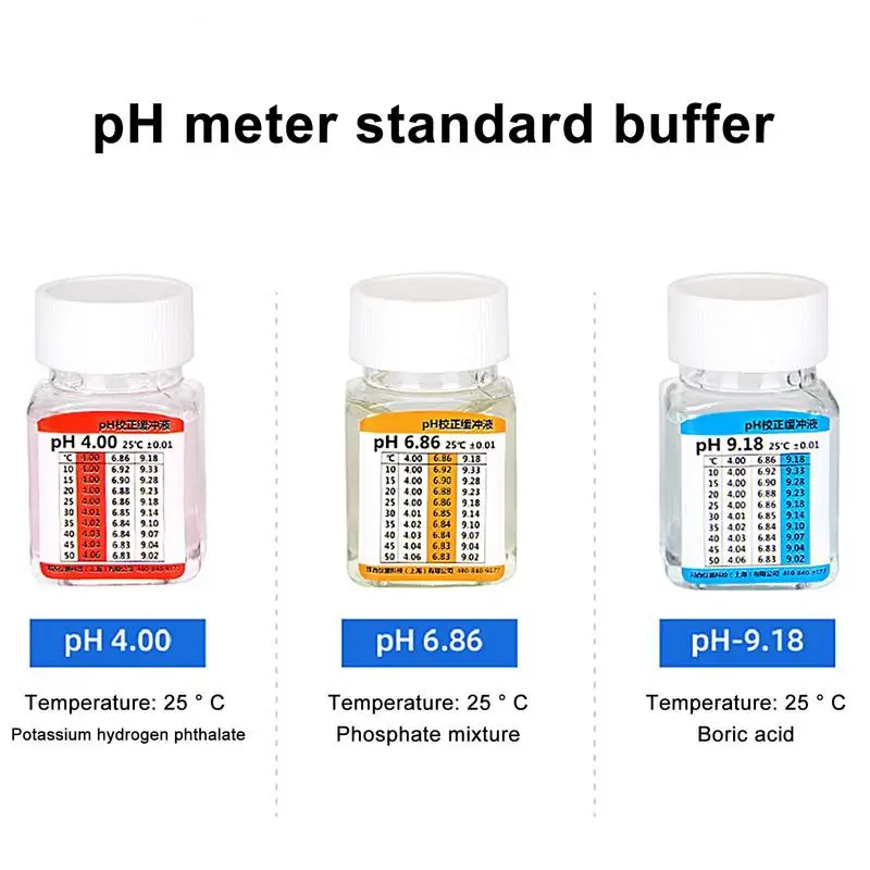3pcs 50ml/bottle Professional PH Pen Measuring Accuracy Calibration Solution PH Buffer PH Meter Standard Buffer
3pcs 50ml/bottle Professional PH Pen Measuring Accuracy Calibration Solution PH Buffer PH Meter Standard Buffer
