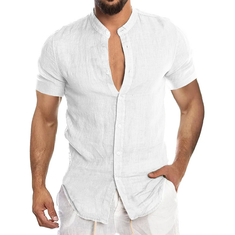 2022 Men's Casual Blouse Cotton Linen Shirt Short Sleeve Summer Button-Down Shirts For Men 
2022 Men's Casual Blouse Cotton Linen Shirt Short Sleeve Summer Button-Down Shirts For Men
