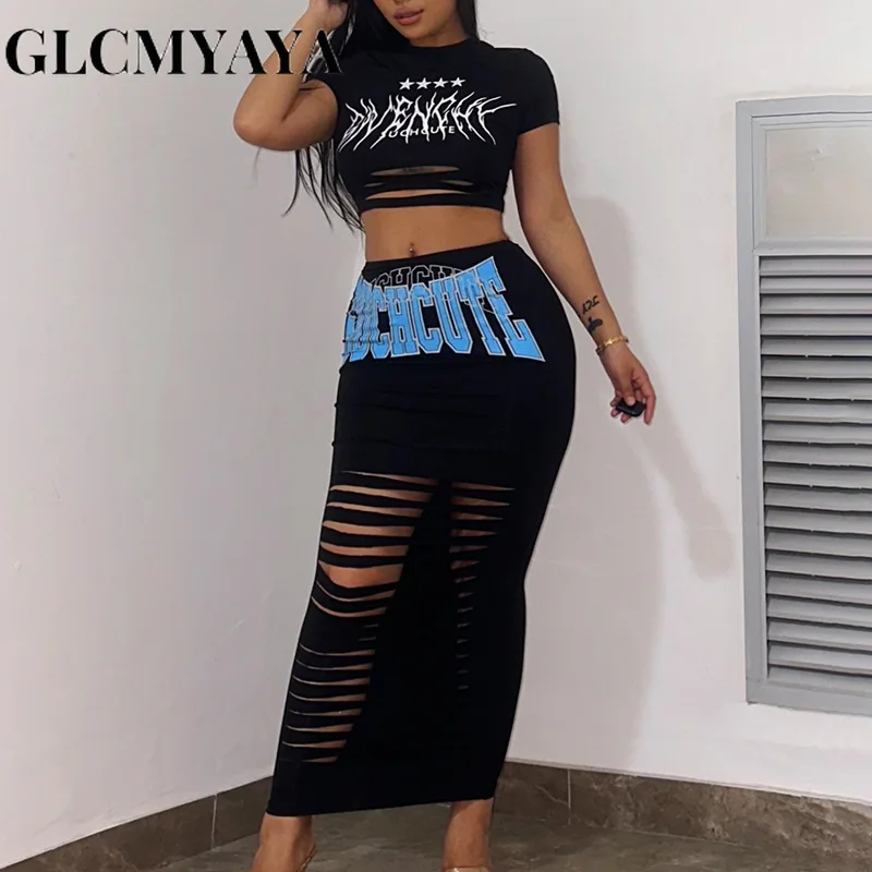 GLCMYAYA Women Streetwear Hollow Out O-Neck Letter Printing Crop Tops Dress Sets 2023 Casual Slim Sexy Skirts Set 2 Piece Set
GLCMYAYA Women Streetwear Hollow Out O-Neck Letter Printing Crop Tops Dress Sets 2023 Casual Slim Sexy Skirts Set 2 Piece Set