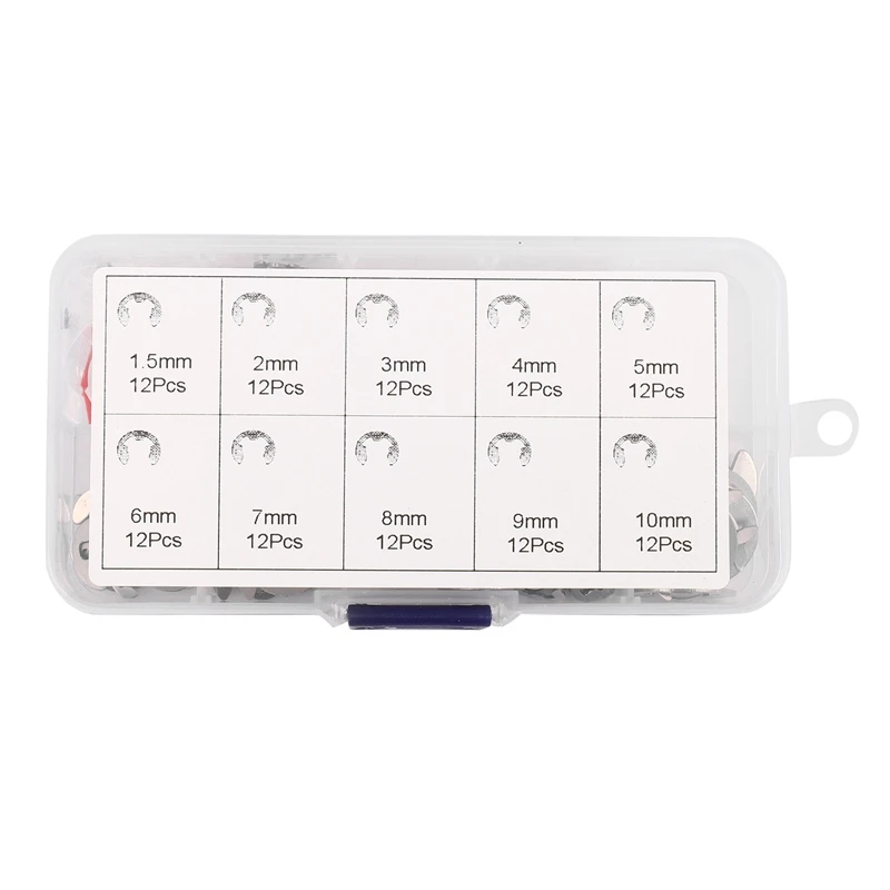 120PCS 304 Stainless Steel E Clip Washer Assortment Kits Circlip Retaining Ring For Shaft Fastener M1.5-M10
120PCS 304 Stainless Steel E Clip Washer Assortment Kits Circlip Retaining Ring For Shaft Fastener M1.5-M10