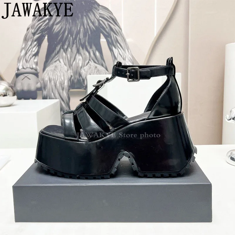 T-shape Ankle Buckle Wedge-soled Sandals Woman Summer New Luxury Platform Thick Sole Punk Sandals Fashion Rome Sandals
T-shape Ankle Buckle Wedge-soled Sandals Woman Summer New Luxury Platform Thick Sole Punk Sandals Fashion Rome Sandals