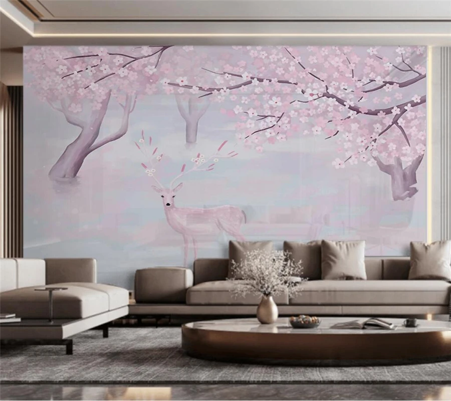 Custom 3d mural Pink deer forest background wall Living room Bedroom decorative painting papel de pared wallpapers home decor
Custom 3d mural Pink deer forest background wall Living room Bedroom decorative painting papel de pared wallpapers home decor