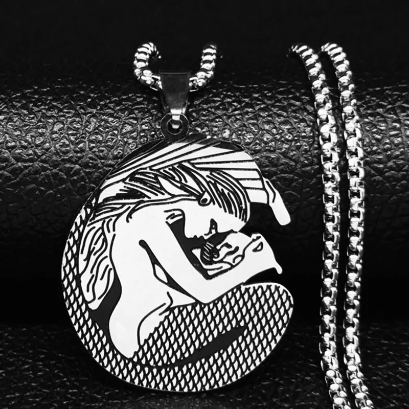 Summer Mermaid and Baby Stainless Steel Necklace Chain Women Silver Color Fish Tail Pendant Necklaces Jewelry collar mujer N3313
Summer Mermaid and Baby Stainless Steel Necklace Chain Women Silver Color Fish Tail Pendant Necklaces Jewelry collar mujer N3313