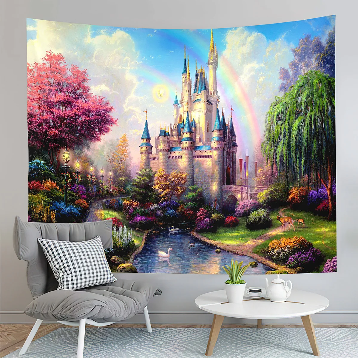 Dream Castle Tapestry Rainbow Forest Tapestry Fairytale World Tapestry Home Living Room Bedroom Dorm Wall Hanging Decor Blanket
Dream Castle Tapestry Rainbow Forest Tapestry Fairytale World Tapestry Home Living Room Bedroom Dorm Wall Hanging Decor Blanket