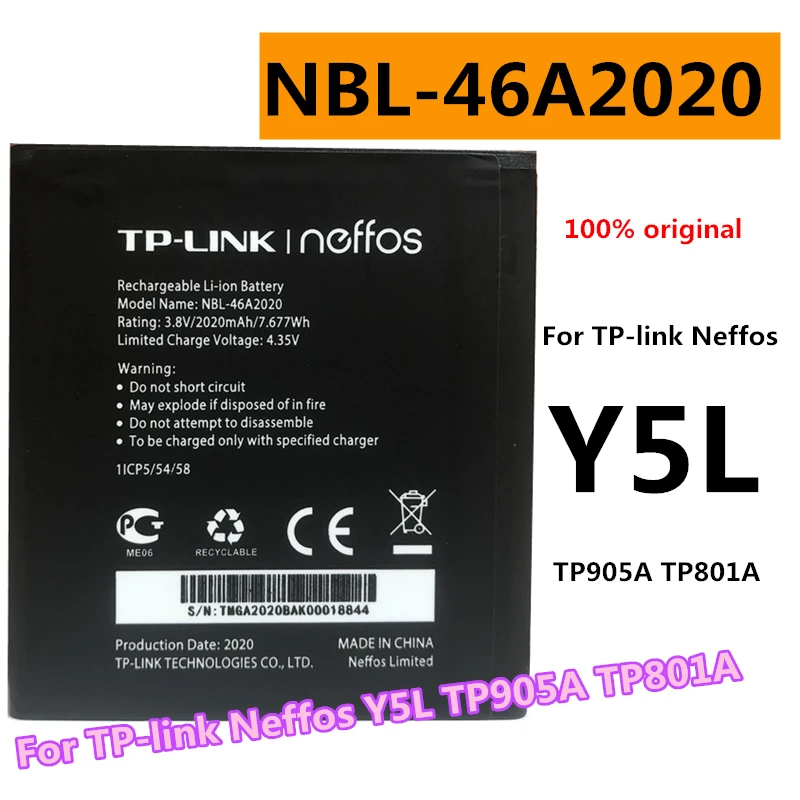 Фонарь 2020 мАч, новый оригинальный Вт-ч для TP-link Neffos Y5L TP905A TP801A, Сменный аккумулятор для телефона
Фонарь 2020 мАч, новый оригинальный Вт-ч для TP-link Neffos Y5L TP905A TP801A, Сменный аккумулятор для телефона