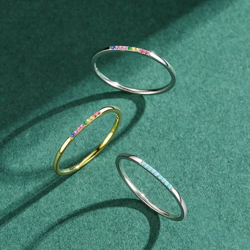 Trendy Rainbow 925 Sterling Silver Statement Jewelry Stackable Colorful Finger Rings For Women Female Wedding
Trendy Rainbow 925 Sterling Silver Statement Jewelry Stackable Colorful Finger Rings For Women Female Wedding