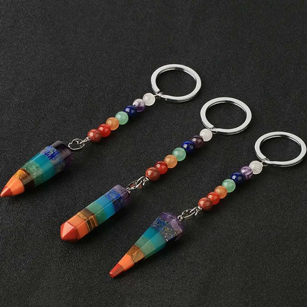 Cute High Quality Men Women 7 Chakra Female Natural Stone Keychain Yoga Healing Key Chain Bag Ornament KeyRing
Cute High Quality Men Women 7 Chakra Female Natural Stone Keychain Yoga Healing Key Chain Bag Ornament KeyRing