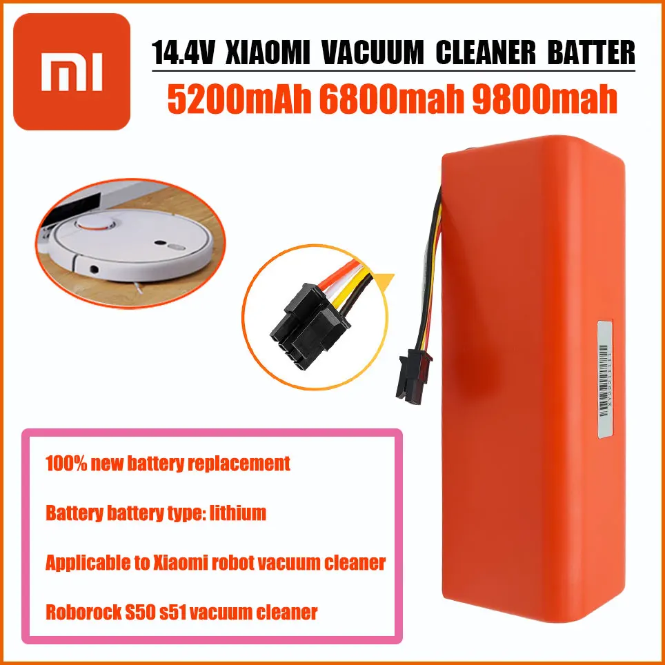 Xiaomi 5200mAh Li-ion 14.4V Replacement Battery Xiaomi Robot Vacuum Cleaner Roborock S50 S51 S55 Accessories Spare Parts
Xiaomi 5200mAh Li-ion 14.4V Replacement Battery Xiaomi Robot Vacuum Cleaner Roborock S50 S51 S55 Accessories Spare Parts