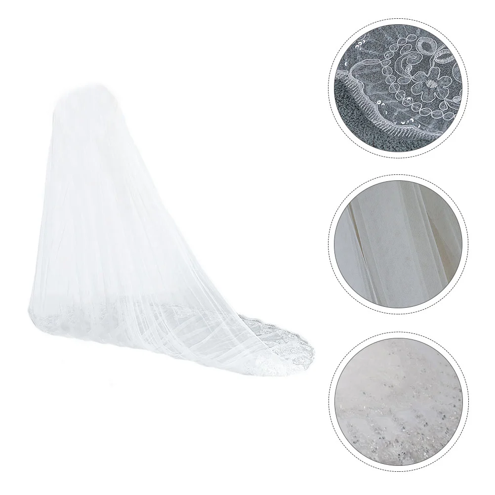 1Pc Cathedral Wedding Veils Long Bridal Headdress Wedding Accessories (White)
1Pc Cathedral Wedding Veils Long Bridal Headdress Wedding Accessories (White)