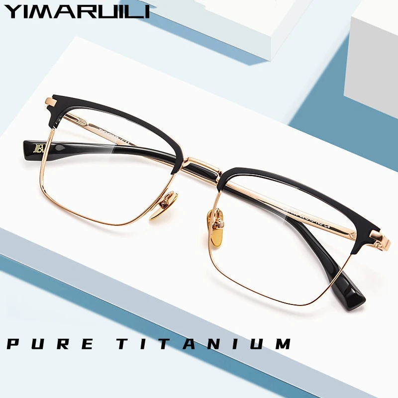 YIMARUILI New Ultra-light Business Luxury Acetate Eyewear Retro Fashion Pure Titanium Optical Prescription Eyeglasses Frame Men
YIMARUILI New Ultra-light Business Luxury Acetate Eyewear Retro Fashion Pure Titanium Optical Prescription Eyeglasses Frame Men